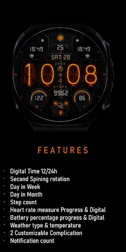 Скриншот 7 — Nixie Digital Watch Wear OS
