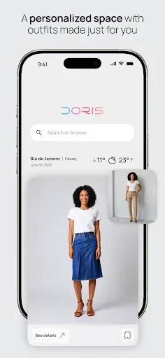Скриншот 1 — Doris – AI Outfit & Style App