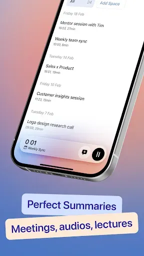 Скриншот 2 — Cue - Smart AI Meeting Notes