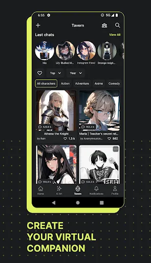 Скриншот 1 — Moescape - Character AI & Art