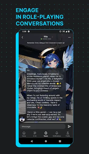 Скриншот 2 — Moescape - Character AI & Art