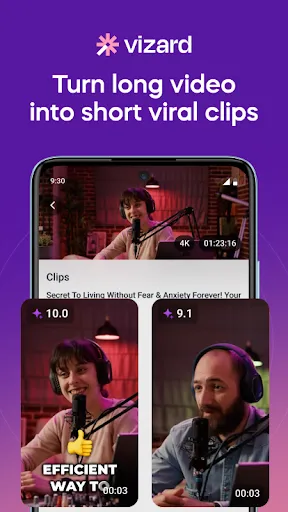 Скриншот 1 — Vizard - AI Video Clip Maker