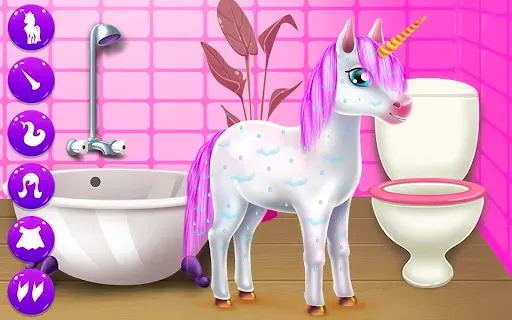 Скриншот 1 — Cute Unicorn Caring & Dressup