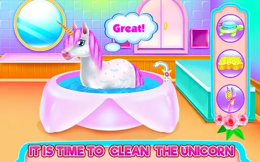Скриншот 2 — Cute Unicorn Caring & Dressup