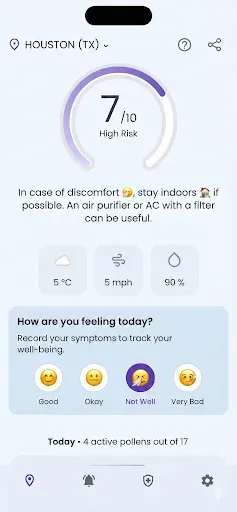 Скриншот 1 — Pollen Count & Alerts