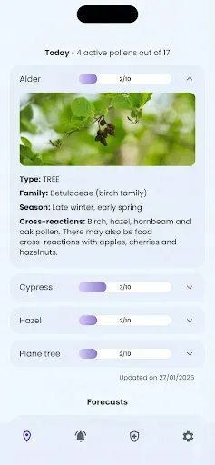 Скриншот 2 — Pollen Count & Alerts