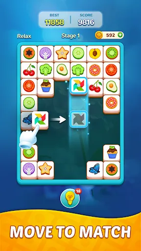 Скриншот 2 — Tile Slide Pair: Mahjong Match