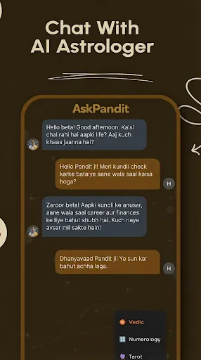 Скриншот 1 — AskPandit: AI Astrology Chat