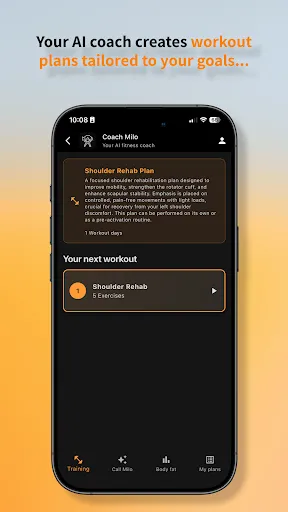 Скриншот 2 — Coach Milo - AI Fitness Coach