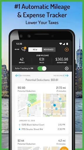 Скриншот 1 — Hurdlr: Mileage, Expense & Tax