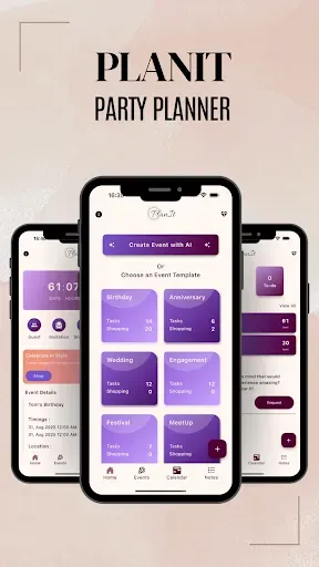 Скриншот 1 — PlanIt: AI Party Planner, RSVP