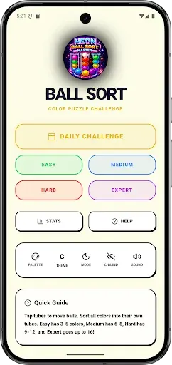 Скриншот 2 — Ball Sort Color Sort Offline