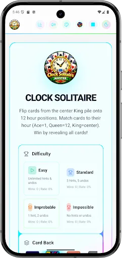 Скриншот 3 — Clock Solitaire Master Offline