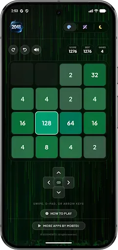 Скриншот 2 — 2048 Pro Offline Glass Edition
