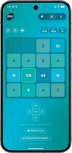 Скриншот 5 — 2048 Pro Offline Glass Edition