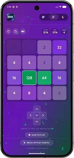 Скриншот 8 — 2048 Pro Offline Glass Edition