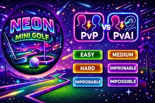 Скриншот 1 — Neon Mini Golf Offline No Wifi