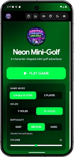 Скриншот 2 — Neon Mini Golf Offline No Wifi