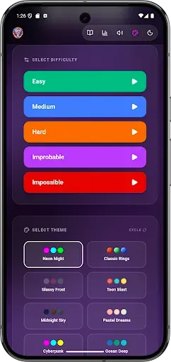 Скриншот 3 — Neon Ring Bubble Blast Offline
