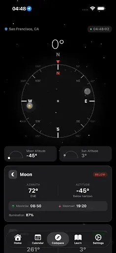 Скриншот 4 — Moon Phases and Lunar Calendar