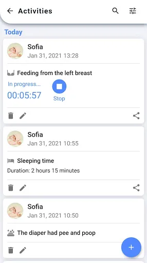 Скриншот 1 — Baby Tracker - Newborn tracker