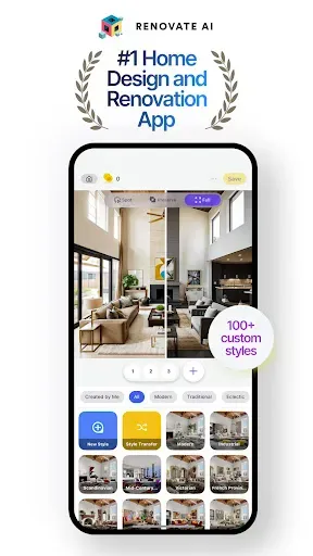 Скриншот 1 — Renovate AI : House Design