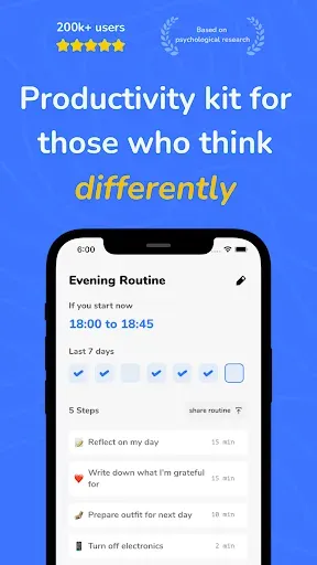 Скриншот 1 — RoutineFlow: Routine for ADHD
