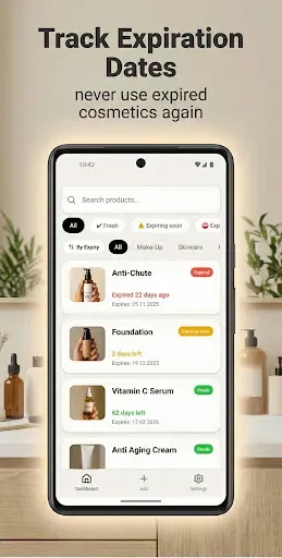 Скриншот 1 — Beauty Expiry Cosmetic Tracker