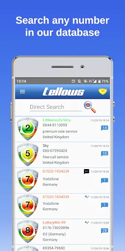 Скриншот 2 — tellows - Caller ID & Block