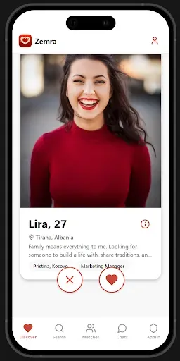Скриншот 1 — Zemra - Albanian Matchmaking