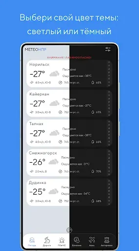 Скриншот 1 — Метео НПР ― г. Норильск