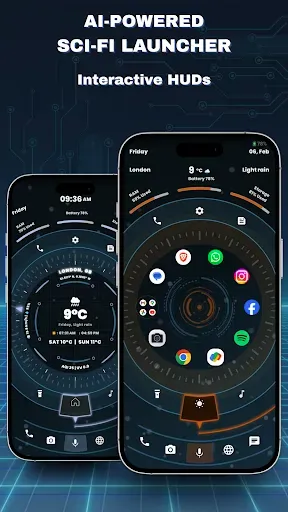Скриншот 2 — Orbit Лончер: Sci-Fi Тема
