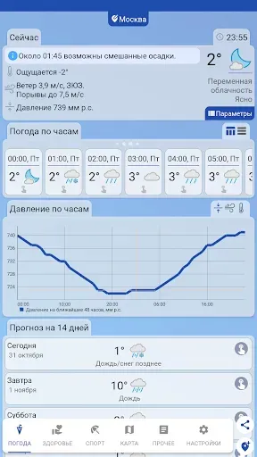 Скриншот 1 — Погода PRO -  прогноз погоды