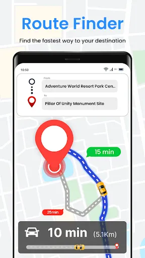 Скриншот 2 — 음성 GPS 내비게이션: 길찾기 및 경로 플래너 찾기