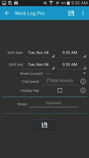 Скриншот 2 — Work Log Pro