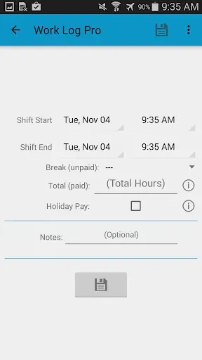 Скриншот 3 — Work Log Pro
