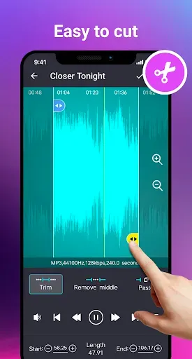 Скриншот 2 — Обрезка музыки,редактор музыки