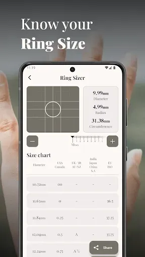 Скриншот 1 — RingFit - Know Your Ring Size