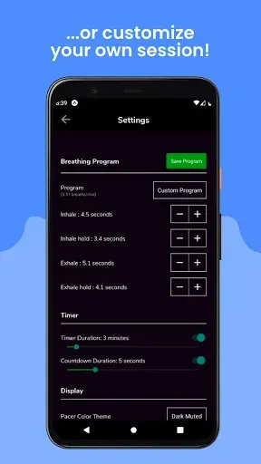 Скриншот 4 — Awesome Breathing: Pacer Timer