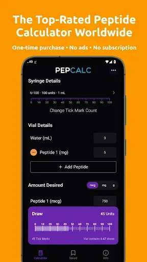 Скриншот 1 — PepCalc: Peptide Calculator