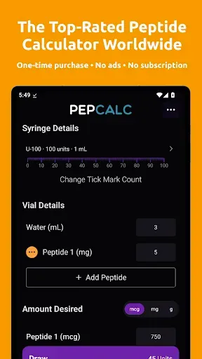 Скриншот 6 — PepCalc: Peptide Calculator