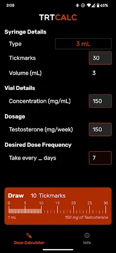 Скриншот 3 — TRTCalc: Testosterone Tool