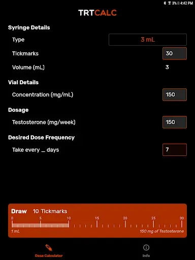 Скриншот 6 — TRTCalc: Testosterone Tool