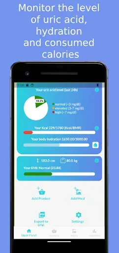 Скриншот 1 — PurineMe Uric Acid Calculator
