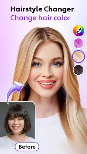 Скриншот 1 — Hair Styler App, AI Hairstyle