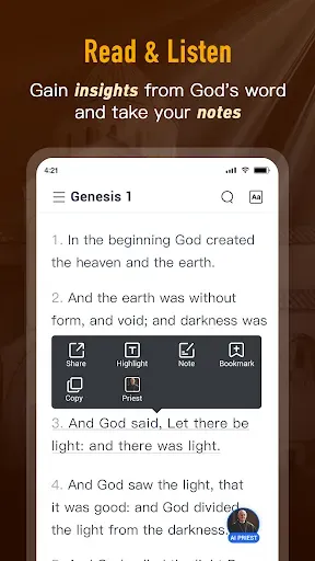 Скриншот 3 — Bible Daily, KJV Bible + Audio