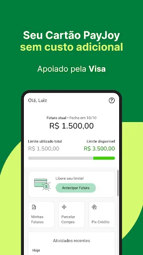 Скриншот 3 — PayJoy - cartão de crédito