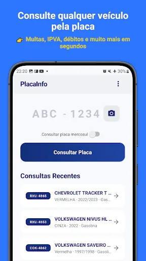 Скриншот 1 — Consulta veículos Placa Multas