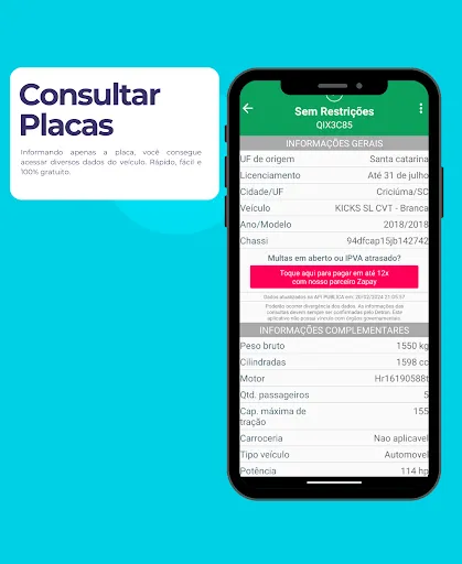 Скриншот 2 — Consulta Placa Preço e Multas