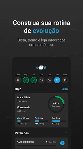 Скриншот 1 — Growth - Dieta e Treino
